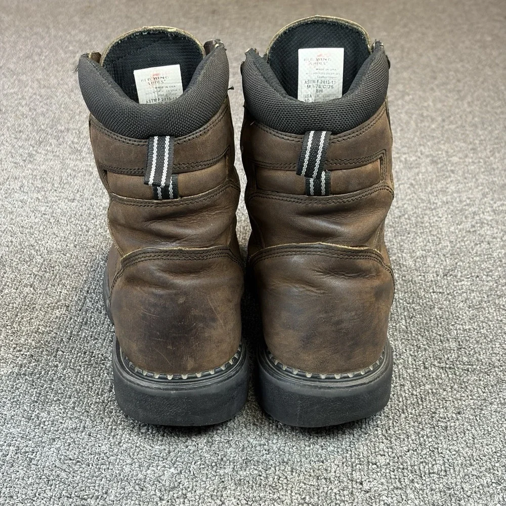 Red Wing #4414 Brown Leather Steel Toe Waterproof Boots Size 10.5 D Made in USA
